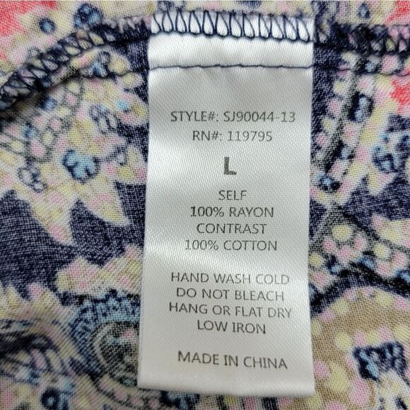 Moon Collection Boho Open-Front Cardigan Fringe Short Sleeve Crotchet Hem Size L - Picture 7 of 9